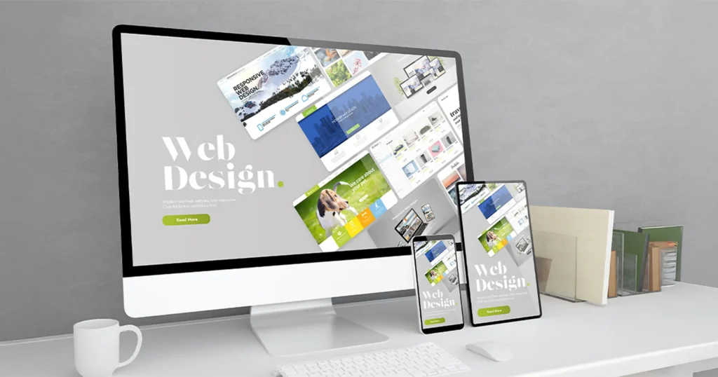 パソコンにWEBサイトが表示されている画像